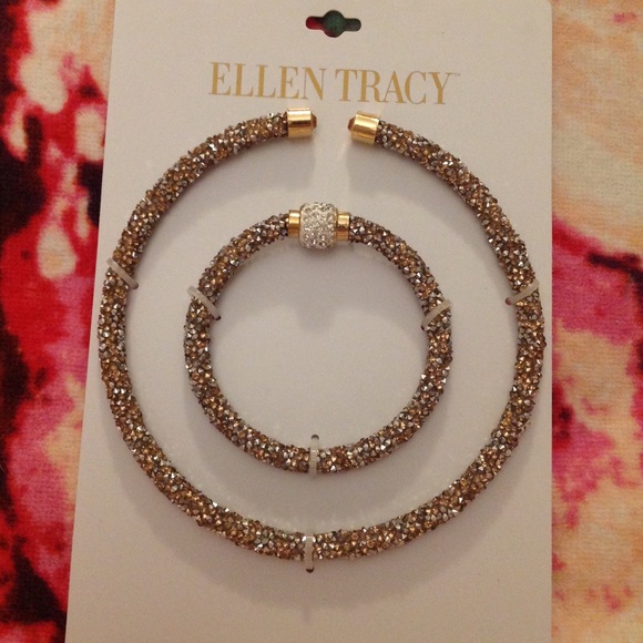 Ellen Tracy Choker & Bracelet Set (Gold) - Picture 1 of 3